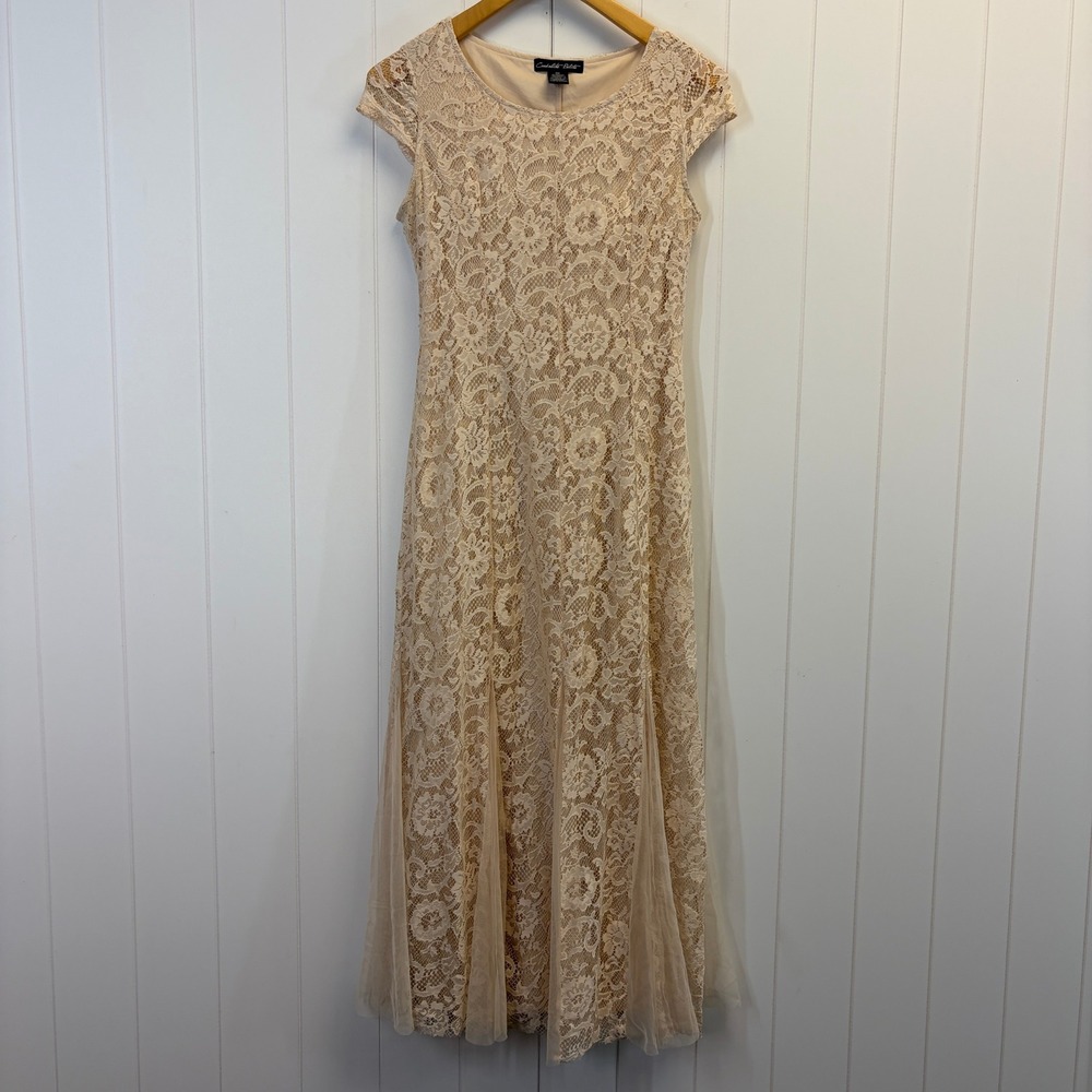 Candalite Petite Boho Chic Formal Lace Maxi Dress Womens PM Coquette Romantic